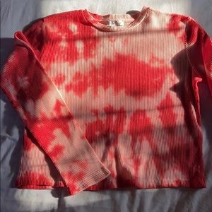 Topshop tie dye waffle long sleeve